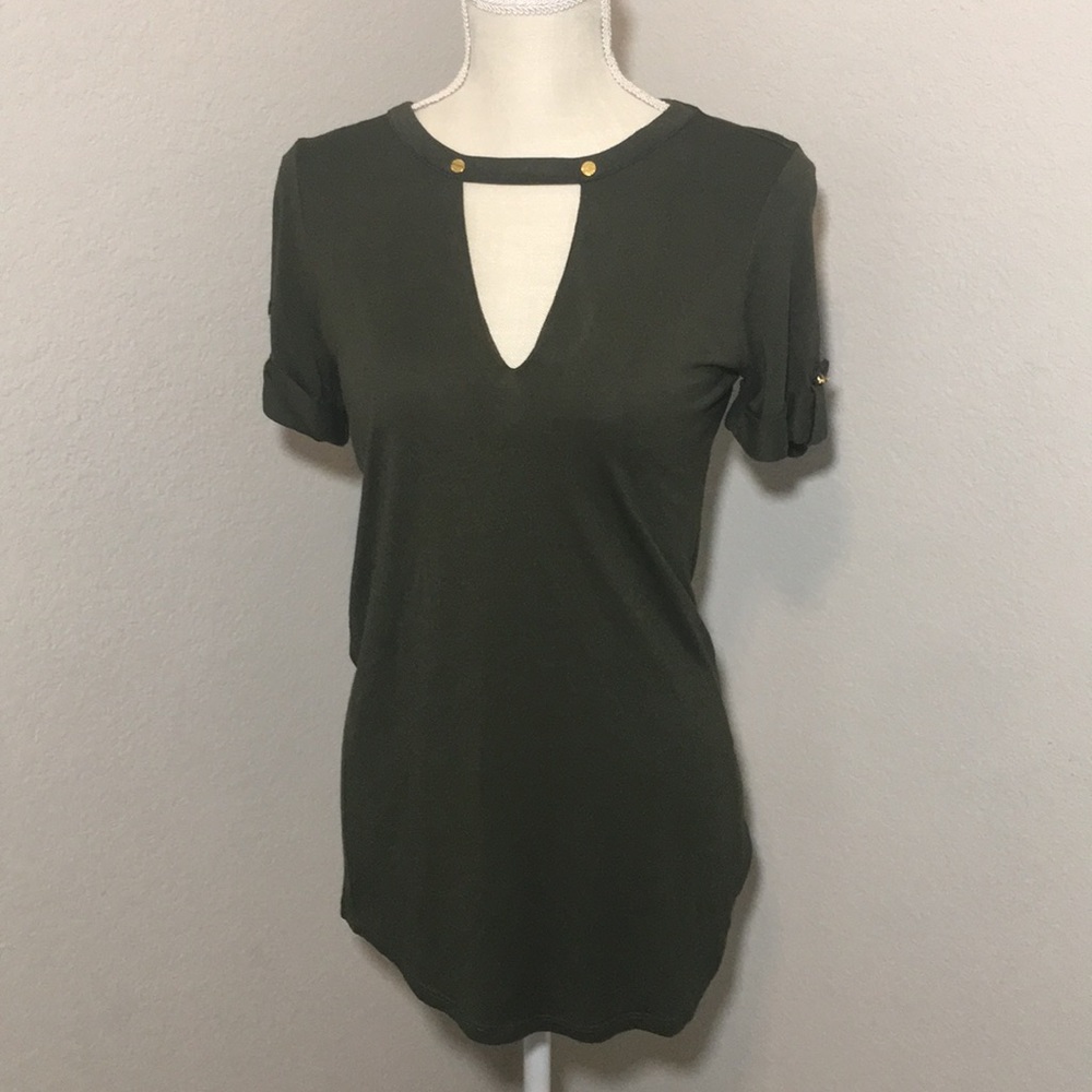 MICHAEL Michael Kors keyhole short sleeve shirt